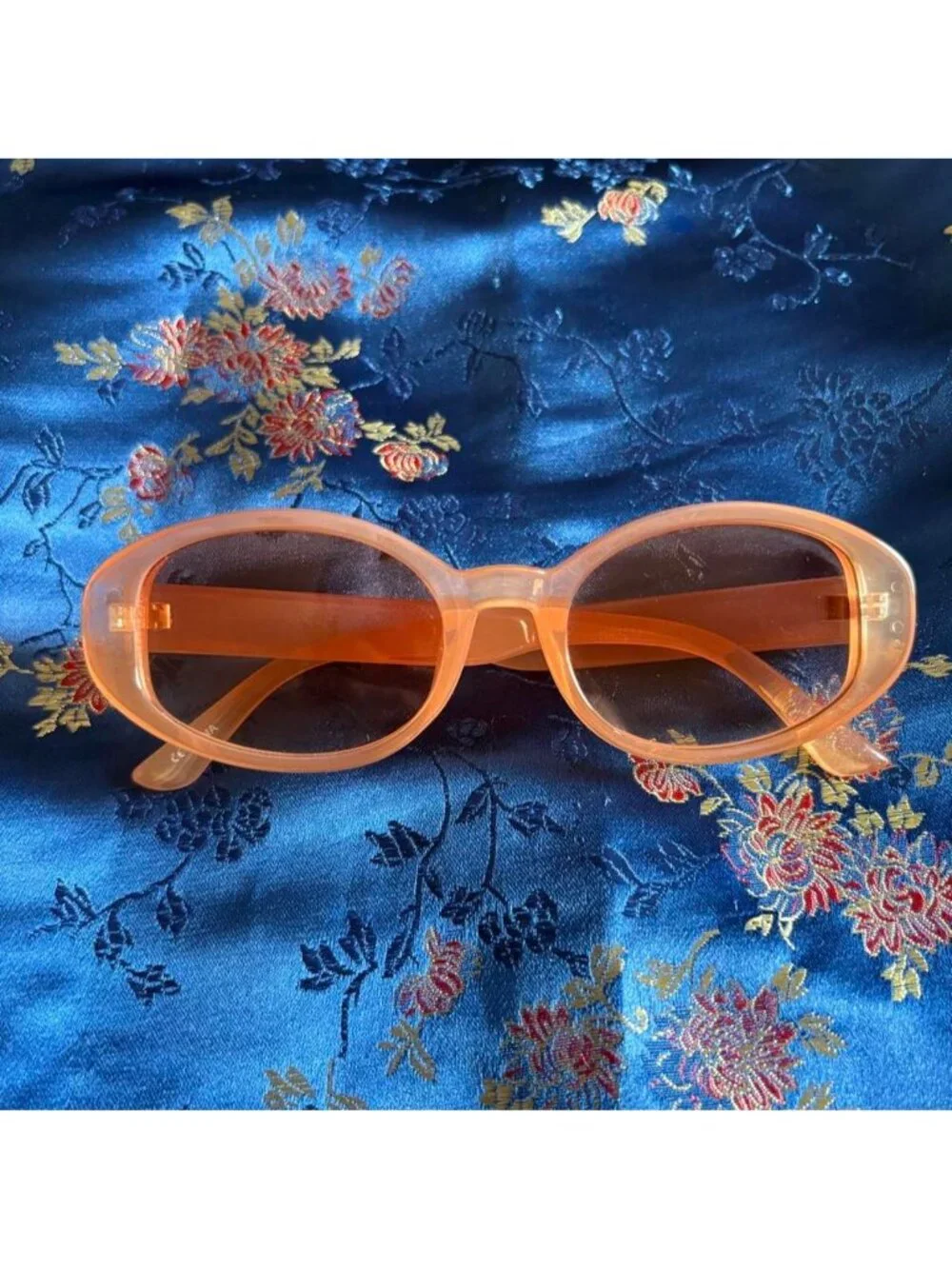 Orange Tinted Oval Sunglasses